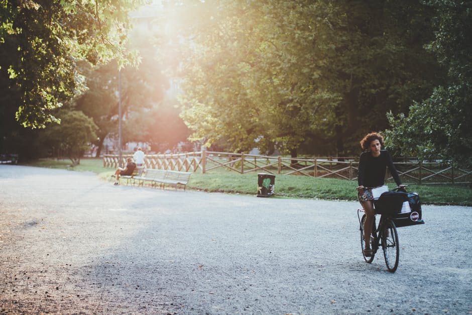Park with bike riders